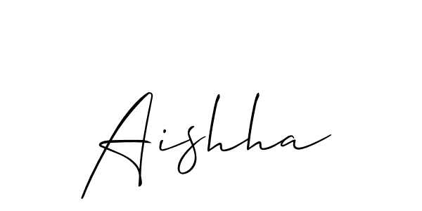 Design your own signature with our free online signature maker. With this signature software, you can create a handwritten (Allison_Script) signature for name Aishha. Aishha signature style 2 images and pictures png