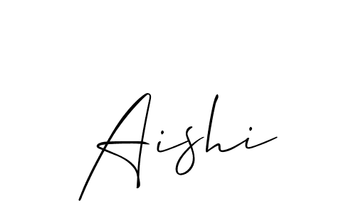 Design your own signature with our free online signature maker. With this signature software, you can create a handwritten (Allison_Script) signature for name Aishi. Aishi signature style 2 images and pictures png
