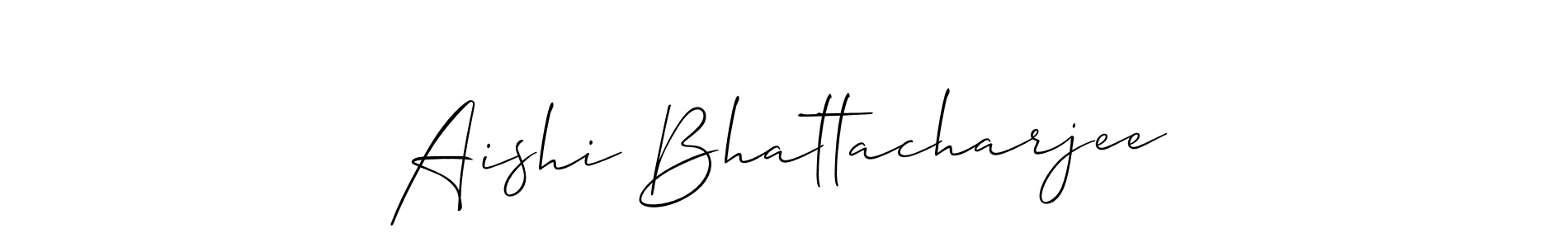 Also we have Aishi Bhattacharjee name is the best signature style. Create professional handwritten signature collection using Allison_Script autograph style. Aishi Bhattacharjee signature style 2 images and pictures png