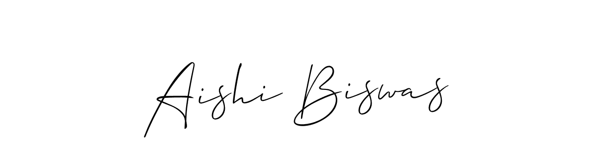 The best way (Allison_Script) to make a short signature is to pick only two or three words in your name. The name Aishi Biswas include a total of six letters. For converting this name. Aishi Biswas signature style 2 images and pictures png