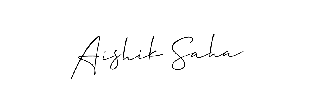 How to make Aishik Saha signature? Allison_Script is a professional autograph style. Create handwritten signature for Aishik Saha name. Aishik Saha signature style 2 images and pictures png