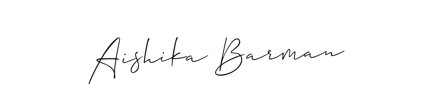 Use a signature maker to create a handwritten signature online. With this signature software, you can design (Allison_Script) your own signature for name Aishika Barman. Aishika Barman signature style 2 images and pictures png