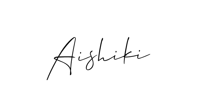 Use a signature maker to create a handwritten signature online. With this signature software, you can design (Allison_Script) your own signature for name Aishiki. Aishiki signature style 2 images and pictures png