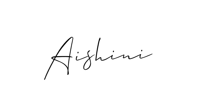How to make Aishini name signature. Use Allison_Script style for creating short signs online. This is the latest handwritten sign. Aishini signature style 2 images and pictures png