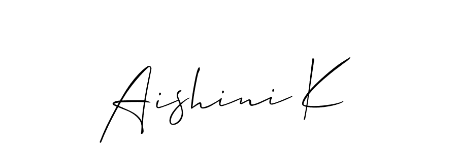 How to make Aishini K signature? Allison_Script is a professional autograph style. Create handwritten signature for Aishini K name. Aishini K signature style 2 images and pictures png