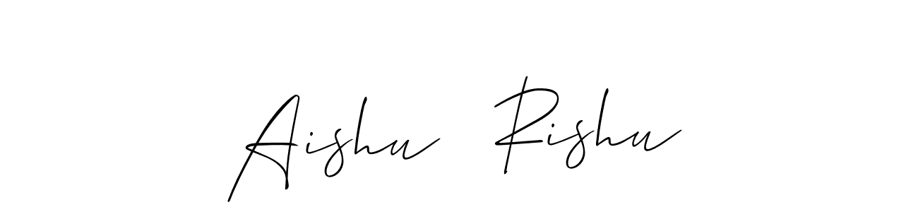 Also You can easily find your signature by using the search form. We will create Aishu   Rishu name handwritten signature images for you free of cost using Allison_Script sign style. Aishu   Rishu signature style 2 images and pictures png