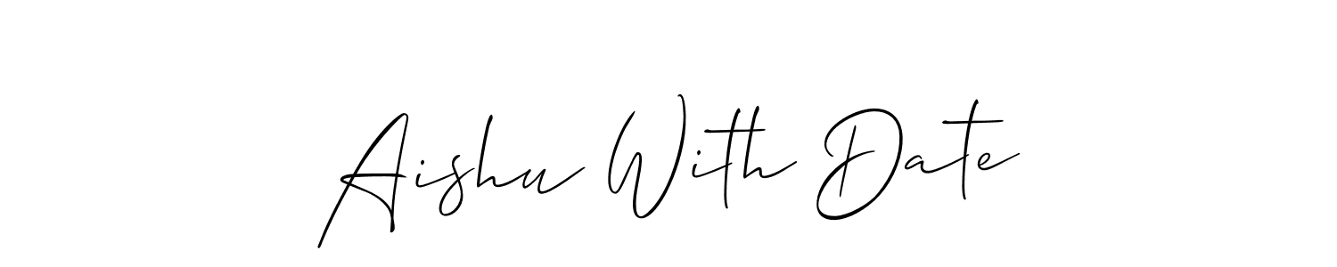 You can use this online signature creator to create a handwritten signature for the name Aishu With Date. This is the best online autograph maker. Aishu With Date signature style 2 images and pictures png