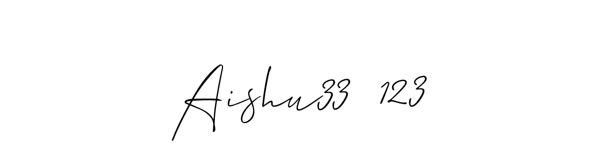 How to make Aishu33  123 signature? Allison_Script is a professional autograph style. Create handwritten signature for Aishu33  123 name. Aishu33  123 signature style 2 images and pictures png