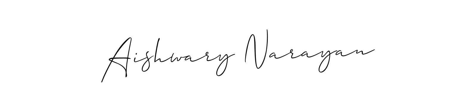 It looks lik you need a new signature style for name Aishwary Narayan. Design unique handwritten (Allison_Script) signature with our free signature maker in just a few clicks. Aishwary Narayan signature style 2 images and pictures png