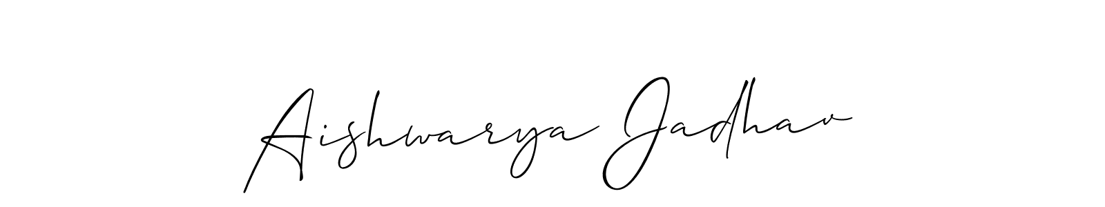 Design your own signature with our free online signature maker. With this signature software, you can create a handwritten (Allison_Script) signature for name Aishwarya Jadhav. Aishwarya Jadhav signature style 2 images and pictures png