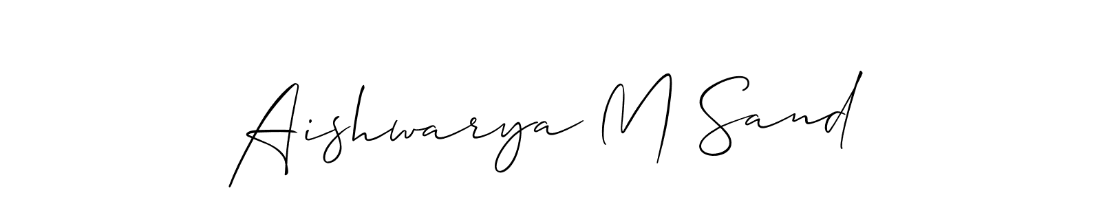 Make a beautiful signature design for name Aishwarya M Sand. With this signature (Allison_Script) style, you can create a handwritten signature for free. Aishwarya M Sand signature style 2 images and pictures png