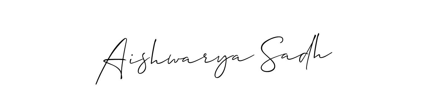 It looks lik you need a new signature style for name Aishwarya Sadh. Design unique handwritten (Allison_Script) signature with our free signature maker in just a few clicks. Aishwarya Sadh signature style 2 images and pictures png