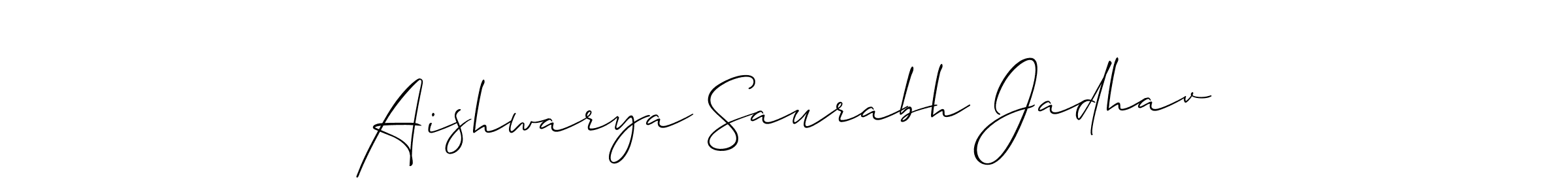 Aishwarya Saurabh Jadhav stylish signature style. Best Handwritten Sign (Allison_Script) for my name. Handwritten Signature Collection Ideas for my name Aishwarya Saurabh Jadhav. Aishwarya Saurabh Jadhav signature style 2 images and pictures png