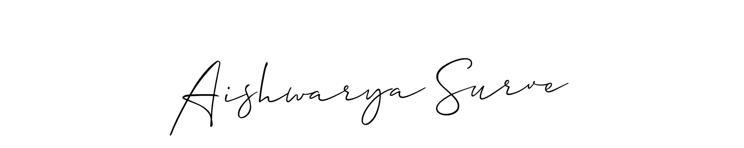 if you are searching for the best signature style for your name Aishwarya Surve. so please give up your signature search. here we have designed multiple signature styles  using Allison_Script. Aishwarya Surve signature style 2 images and pictures png