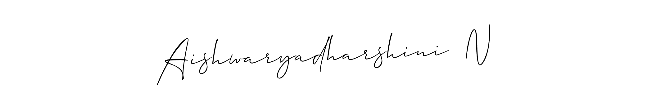 The best way (Allison_Script) to make a short signature is to pick only two or three words in your name. The name Aishwaryadharshini  N include a total of six letters. For converting this name. Aishwaryadharshini  N signature style 2 images and pictures png