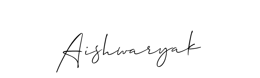 Use a signature maker to create a handwritten signature online. With this signature software, you can design (Allison_Script) your own signature for name Aishwaryak. Aishwaryak signature style 2 images and pictures png