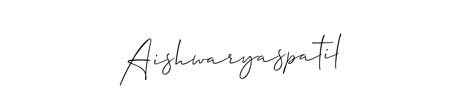 The best way (Allison_Script) to make a short signature is to pick only two or three words in your name. The name Aishwaryaspatil include a total of six letters. For converting this name. Aishwaryaspatil signature style 2 images and pictures png