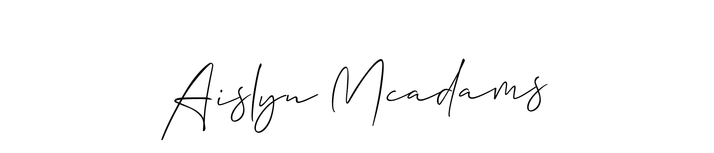 Make a beautiful signature design for name Aislyn Mcadams. With this signature (Allison_Script) style, you can create a handwritten signature for free. Aislyn Mcadams signature style 2 images and pictures png