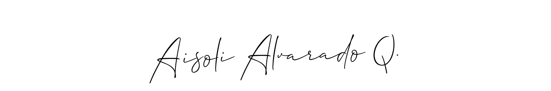 Make a beautiful signature design for name Aisoli Alvarado Q.. With this signature (Allison_Script) style, you can create a handwritten signature for free. Aisoli Alvarado Q. signature style 2 images and pictures png