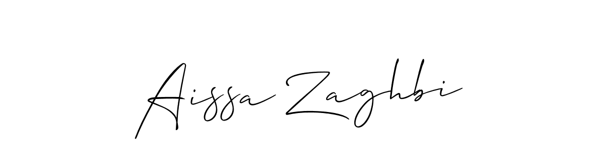 Make a short Aissa Zaghbi signature style. Manage your documents anywhere anytime using Allison_Script. Create and add eSignatures, submit forms, share and send files easily. Aissa Zaghbi signature style 2 images and pictures png