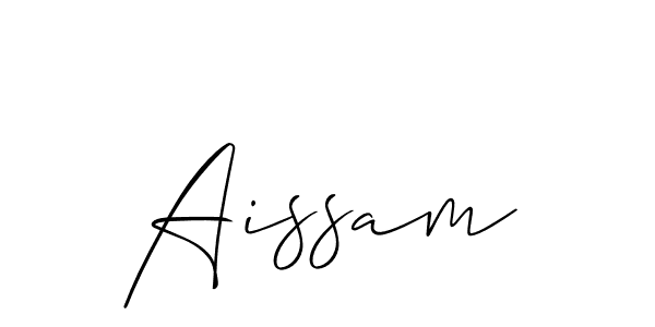 Use a signature maker to create a handwritten signature online. With this signature software, you can design (Allison_Script) your own signature for name Aissam. Aissam signature style 2 images and pictures png