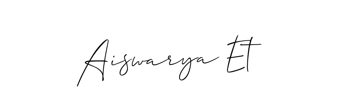 Make a short Aiswarya Et signature style. Manage your documents anywhere anytime using Allison_Script. Create and add eSignatures, submit forms, share and send files easily. Aiswarya Et signature style 2 images and pictures png