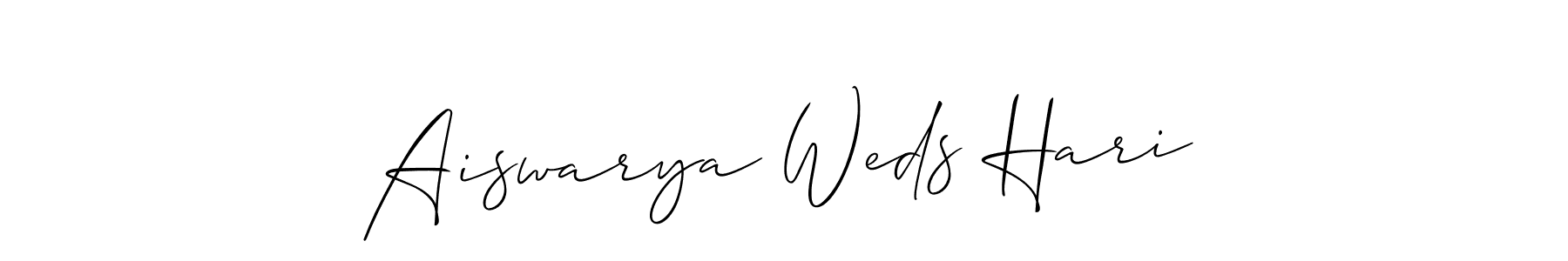 Aiswarya Weds Hari stylish signature style. Best Handwritten Sign (Allison_Script) for my name. Handwritten Signature Collection Ideas for my name Aiswarya Weds Hari. Aiswarya Weds Hari signature style 2 images and pictures png