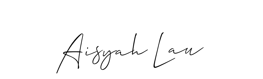 Allison_Script is a professional signature style that is perfect for those who want to add a touch of class to their signature. It is also a great choice for those who want to make their signature more unique. Get Aisyah Lau name to fancy signature for free. Aisyah Lau signature style 2 images and pictures png