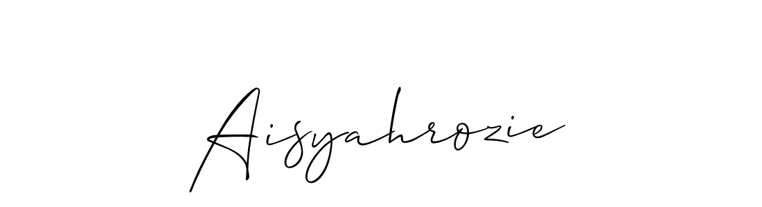 You should practise on your own different ways (Allison_Script) to write your name (Aisyahrozie) in signature. don't let someone else do it for you. Aisyahrozie signature style 2 images and pictures png