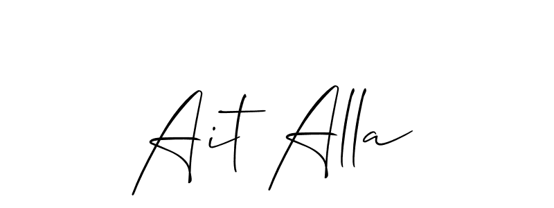 Design your own signature with our free online signature maker. With this signature software, you can create a handwritten (Allison_Script) signature for name Ait Alla. Ait Alla signature style 2 images and pictures png