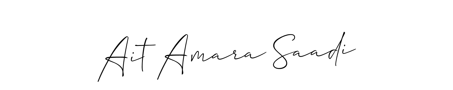 if you are searching for the best signature style for your name Ait Amara Saadi. so please give up your signature search. here we have designed multiple signature styles  using Allison_Script. Ait Amara Saadi signature style 2 images and pictures png