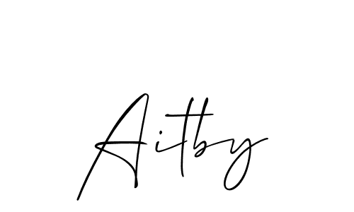 The best way (Allison_Script) to make a short signature is to pick only two or three words in your name. The name Aitby include a total of six letters. For converting this name. Aitby signature style 2 images and pictures png