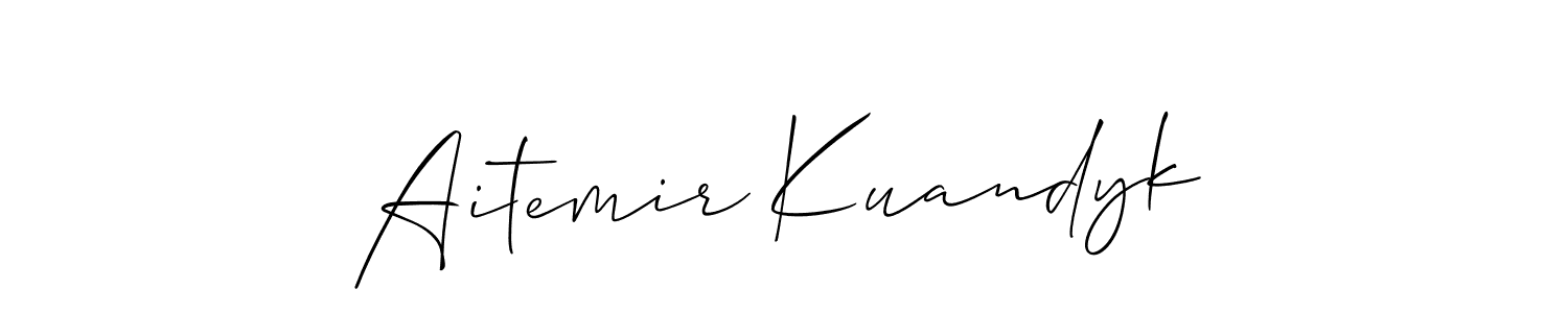 Use a signature maker to create a handwritten signature online. With this signature software, you can design (Allison_Script) your own signature for name Aitemir Kuandyk. Aitemir Kuandyk signature style 2 images and pictures png