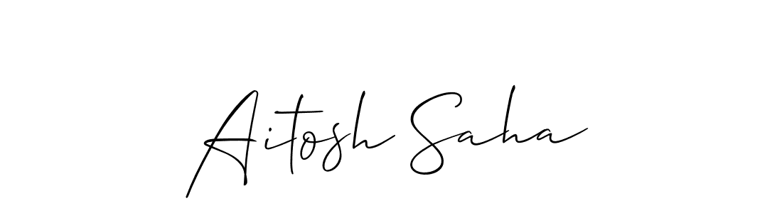 The best way (Allison_Script) to make a short signature is to pick only two or three words in your name. The name Aitosh Saha include a total of six letters. For converting this name. Aitosh Saha signature style 2 images and pictures png