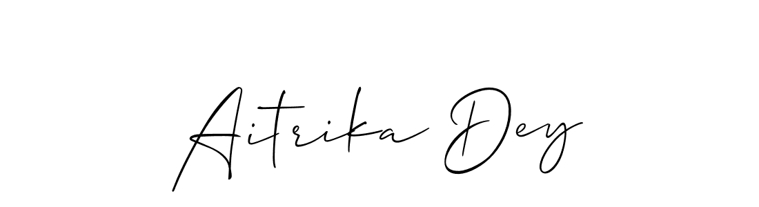 Make a short Aitrika Dey signature style. Manage your documents anywhere anytime using Allison_Script. Create and add eSignatures, submit forms, share and send files easily. Aitrika Dey signature style 2 images and pictures png