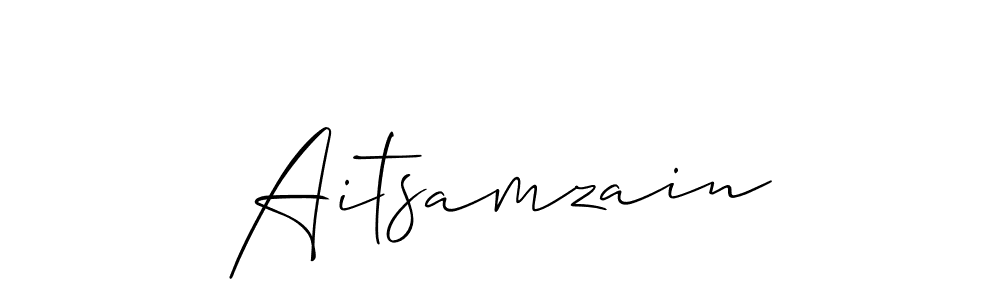 How to make Aitsamzain name signature. Use Allison_Script style for creating short signs online. This is the latest handwritten sign. Aitsamzain signature style 2 images and pictures png