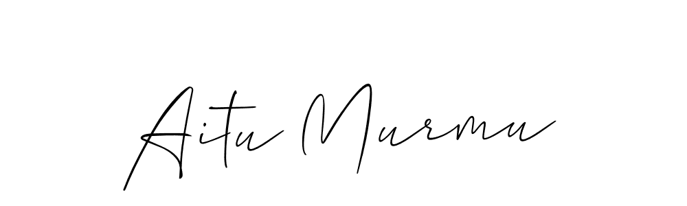 How to make Aitu Murmu name signature. Use Allison_Script style for creating short signs online. This is the latest handwritten sign. Aitu Murmu signature style 2 images and pictures png