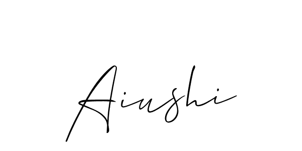 The best way (Allison_Script) to make a short signature is to pick only two or three words in your name. The name Aiushi include a total of six letters. For converting this name. Aiushi signature style 2 images and pictures png
