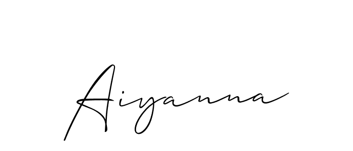Allison_Script is a professional signature style that is perfect for those who want to add a touch of class to their signature. It is also a great choice for those who want to make their signature more unique. Get Aiyanna name to fancy signature for free. Aiyanna signature style 2 images and pictures png