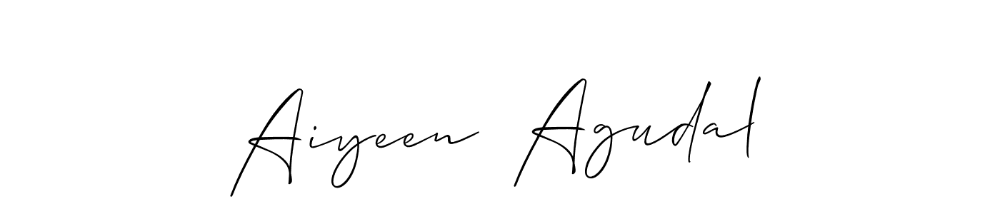 Use a signature maker to create a handwritten signature online. With this signature software, you can design (Allison_Script) your own signature for name Aiyeen  Agudal. Aiyeen  Agudal signature style 2 images and pictures png