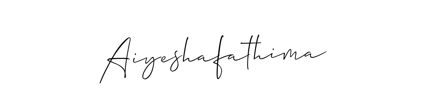It looks lik you need a new signature style for name Aiyeshafathima. Design unique handwritten (Allison_Script) signature with our free signature maker in just a few clicks. Aiyeshafathima signature style 2 images and pictures png