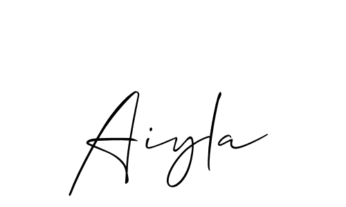 Design your own signature with our free online signature maker. With this signature software, you can create a handwritten (Allison_Script) signature for name Aiyla. Aiyla signature style 2 images and pictures png