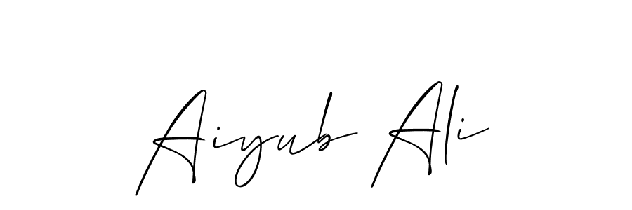 Also we have Aiyub Ali name is the best signature style. Create professional handwritten signature collection using Allison_Script autograph style. Aiyub Ali signature style 2 images and pictures png