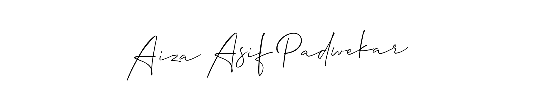 The best way (Allison_Script) to make a short signature is to pick only two or three words in your name. The name Aiza Asif Padwekar include a total of six letters. For converting this name. Aiza Asif Padwekar signature style 2 images and pictures png