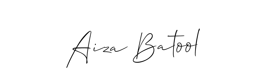 How to make Aiza Batool name signature. Use Allison_Script style for creating short signs online. This is the latest handwritten sign. Aiza Batool signature style 2 images and pictures png