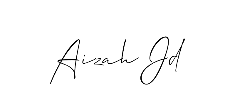 How to make Aizah Jd name signature. Use Allison_Script style for creating short signs online. This is the latest handwritten sign. Aizah Jd signature style 2 images and pictures png