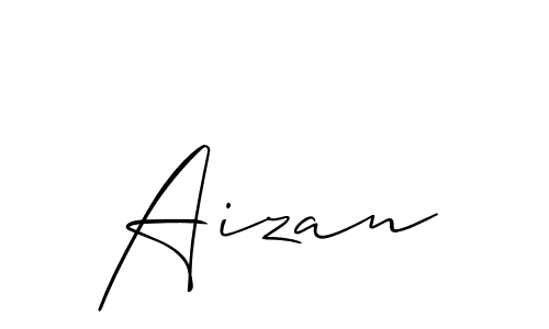 Design your own signature with our free online signature maker. With this signature software, you can create a handwritten (Allison_Script) signature for name Aizan. Aizan signature style 2 images and pictures png