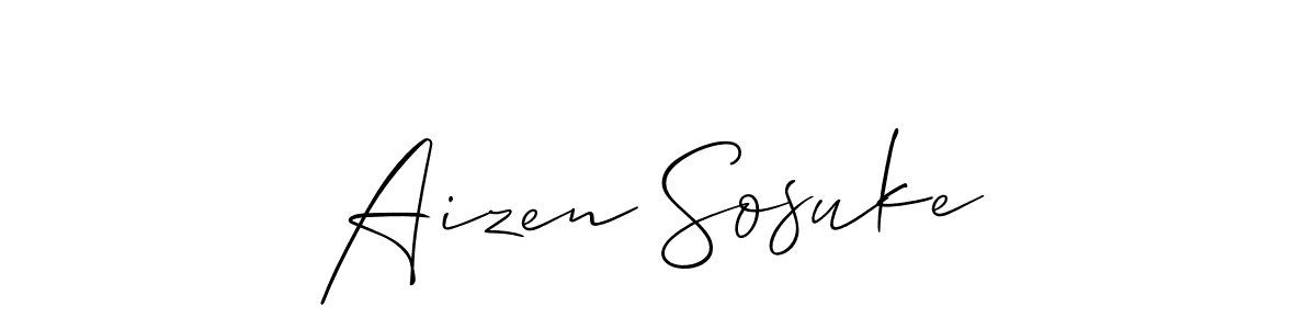 The best way (Allison_Script) to make a short signature is to pick only two or three words in your name. The name Aizen Sosuke include a total of six letters. For converting this name. Aizen Sosuke signature style 2 images and pictures png