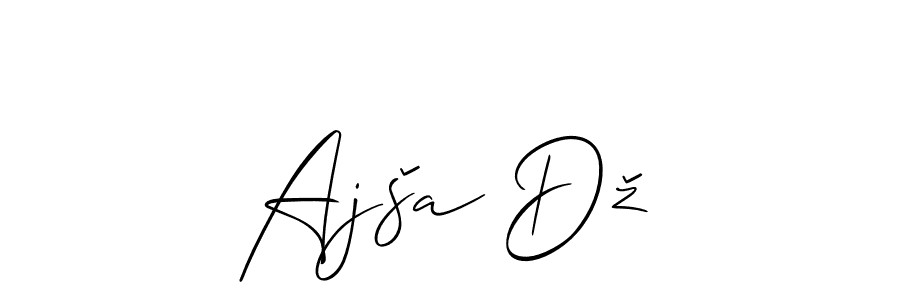 You should practise on your own different ways (Allison_Script) to write your name (Ajša Dž) in signature. don't let someone else do it for you. Ajša Dž signature style 2 images and pictures png