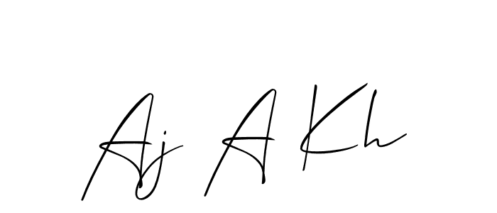 You should practise on your own different ways (Allison_Script) to write your name (Aj A Kh) in signature. don't let someone else do it for you. Aj A Kh signature style 2 images and pictures png